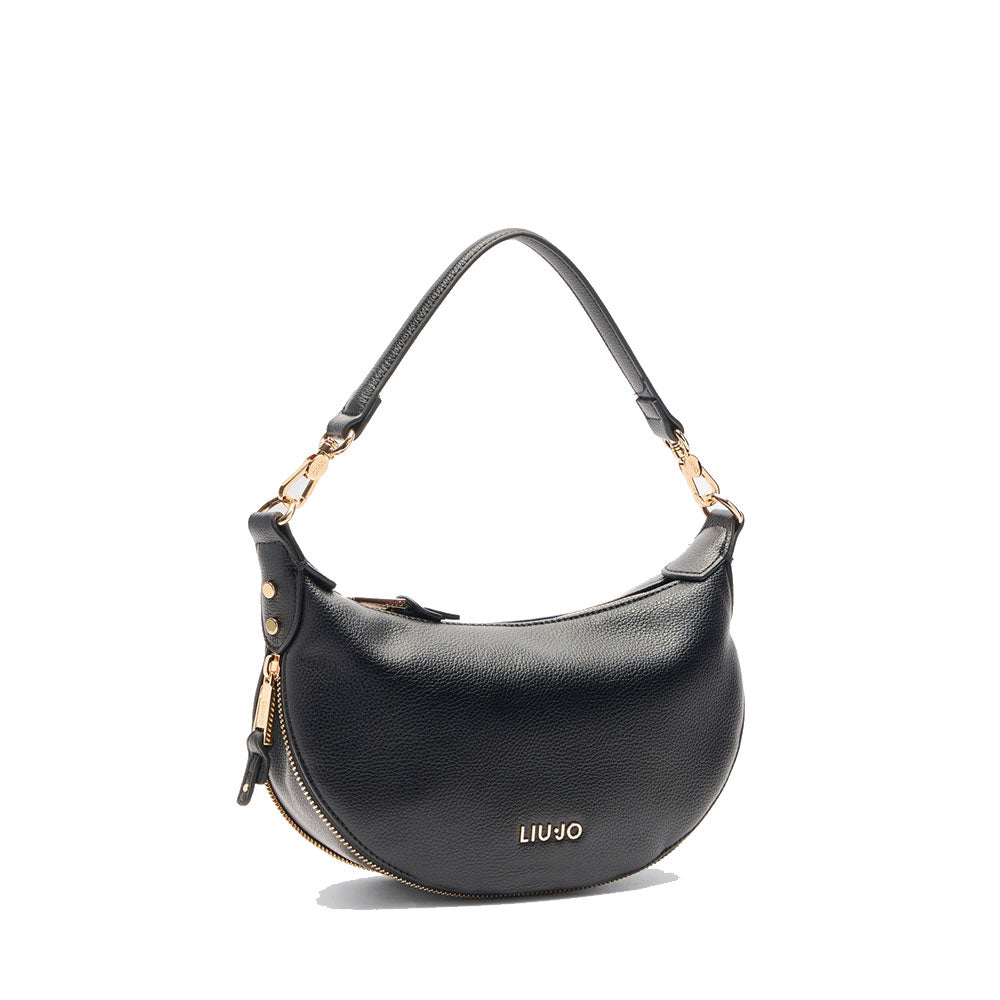 Hobo Bag Small con Tracolla LIU JO Better effetto Bottalato Nero