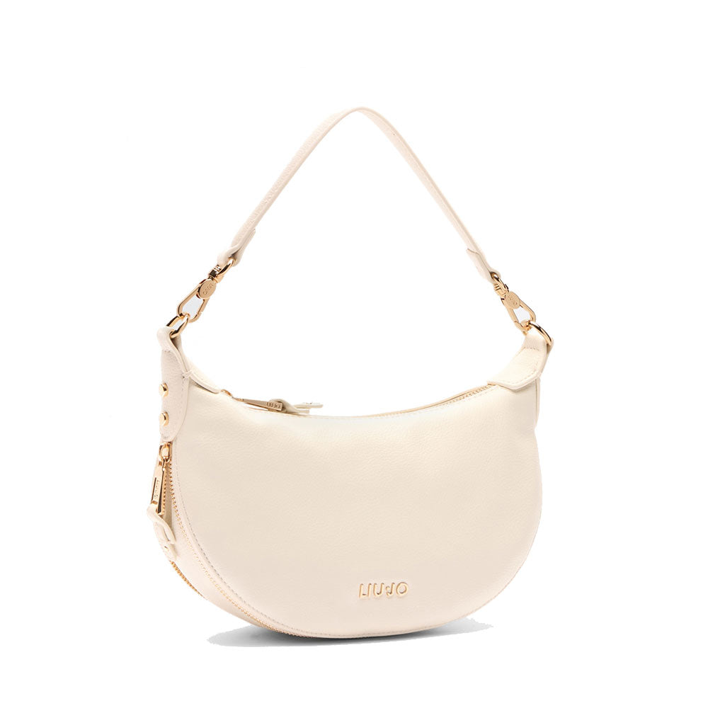 Hobo Bag Small con Tracolla LIU JO Better effetto Bottalato color Crema