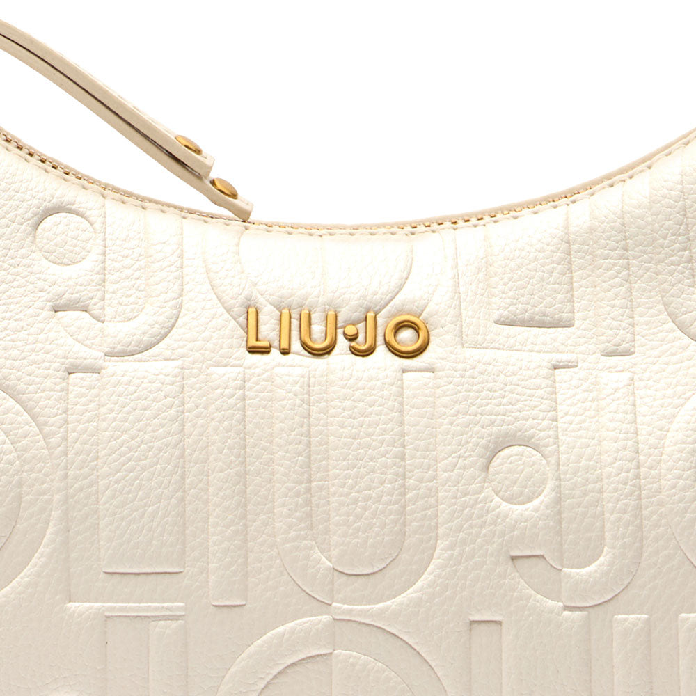 Hobo Bag Piccola LIU JO con Logo Embossed color Crema