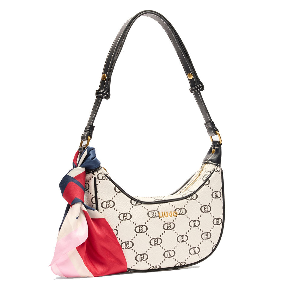 Hobo Bag mit LIU JO Better Schal in Creme mit Monogramm-Logo