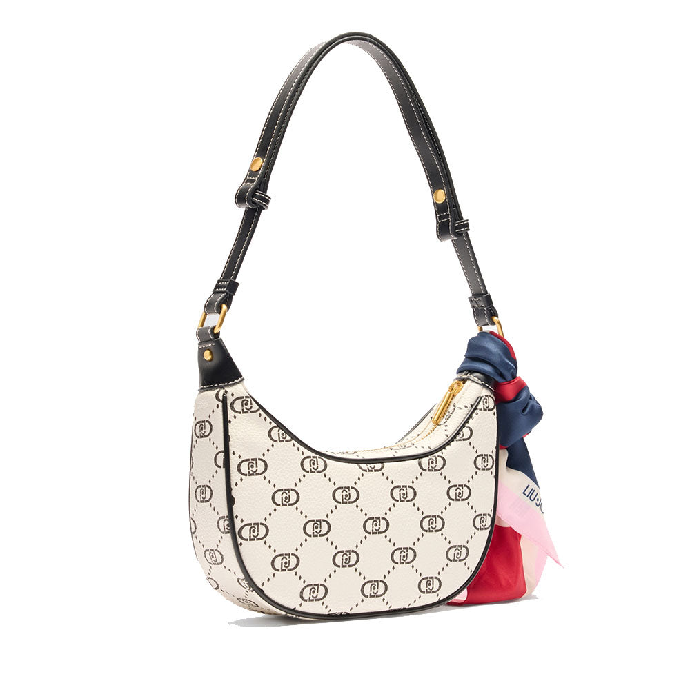 Hobo Bag mit LIU JO Better Schal in Creme mit Monogramm-Logo