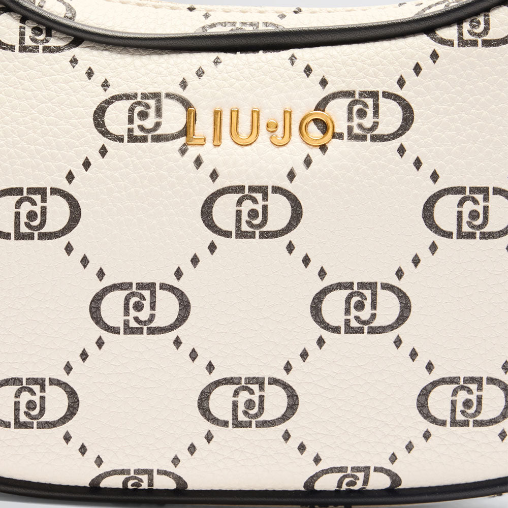 Hobo Bag mit LIU JO Better Schal in Creme mit Monogramm-Logo