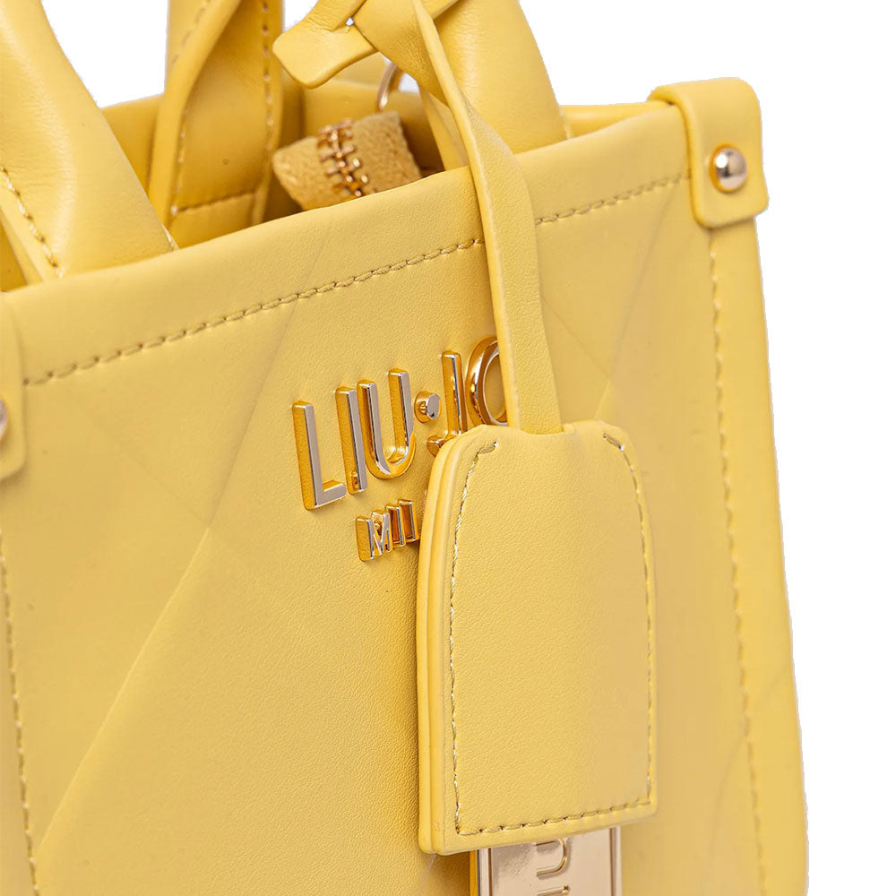 Borsa Donna a Mano Mini LIU JO Better con Motivo a Rombi Gialla