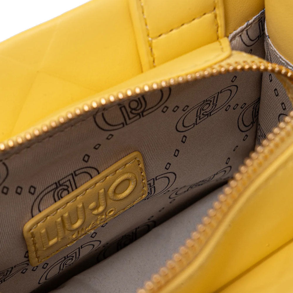 Borsa Donna a Mano Mini LIU JO Better con Motivo a Rombi Gialla