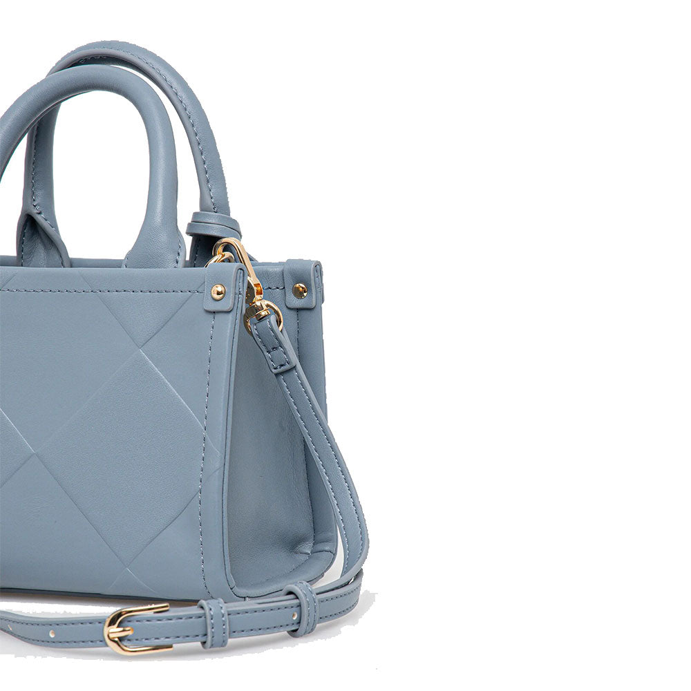 Borsa Donna a Mano Mini LIU JO Better con Motivo a Rombi Blue Denim