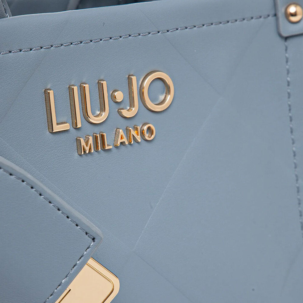 Borsa Donna a Mano Mini LIU JO Better con Motivo a Rombi Blue Denim