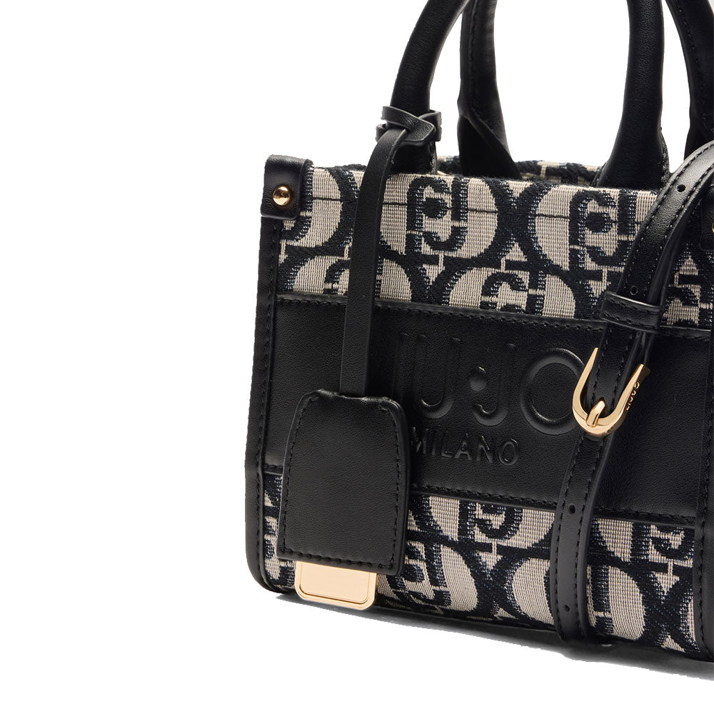 Borsa Donna a Mano Mini LIU JO Better in Tessuto Jacquard Nero