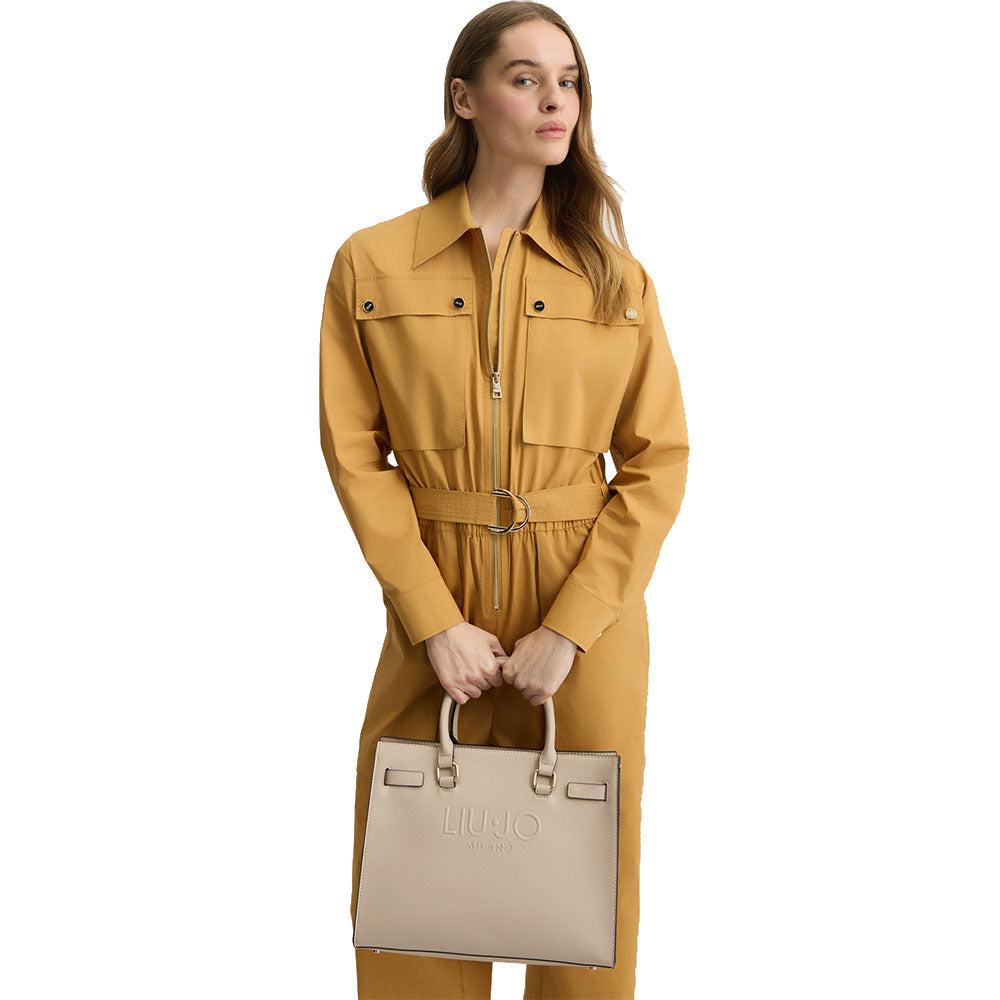 LIU JO
Shopping Bag mit geprägtem Logo in Beige
