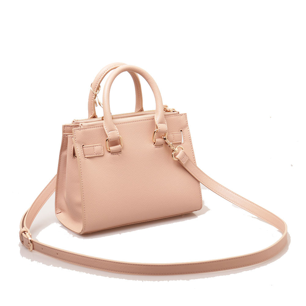 LIU JO, Damen Handtasche mit geprägtem Logo in Puderrosa