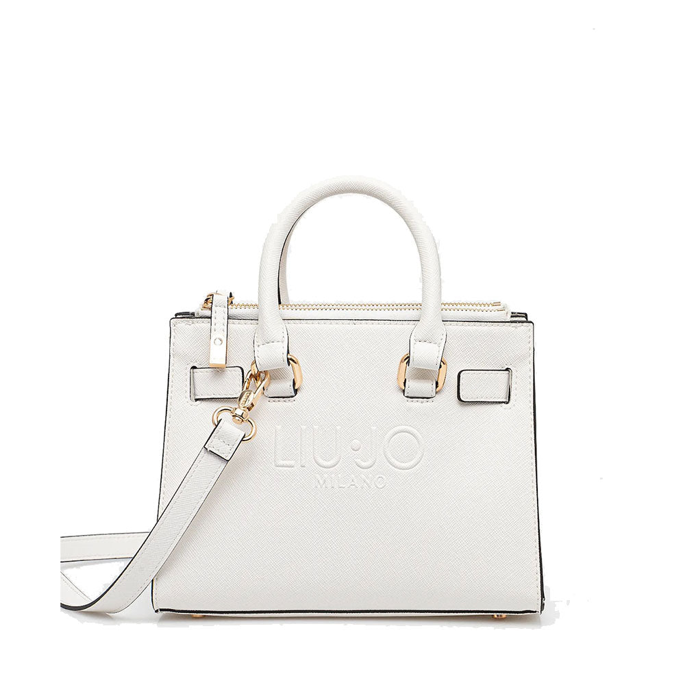 Borsa Donna a Mano LIU JO con Logo in Rilievo Off White