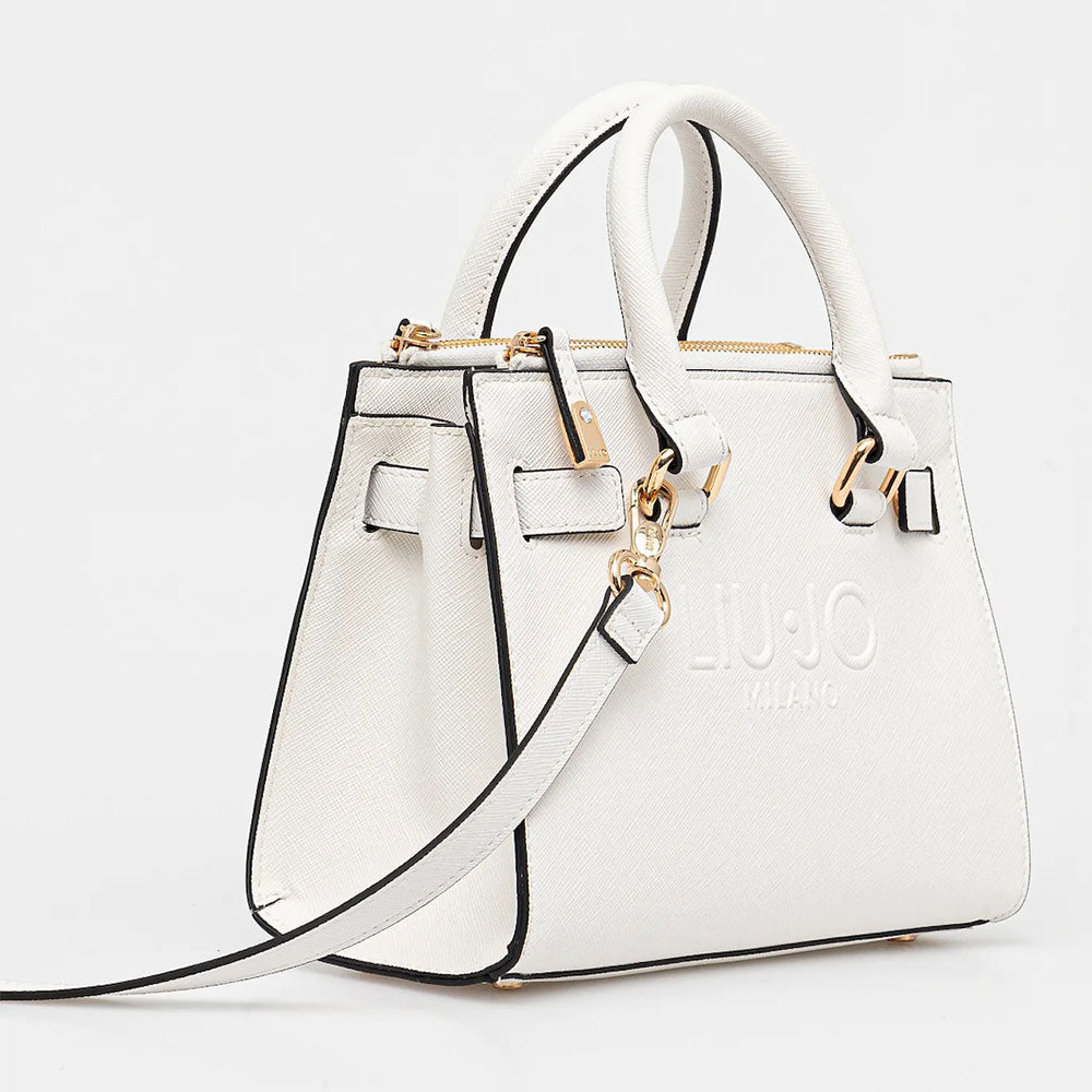Borsa Donna a Mano LIU JO con Logo in Rilievo Off White