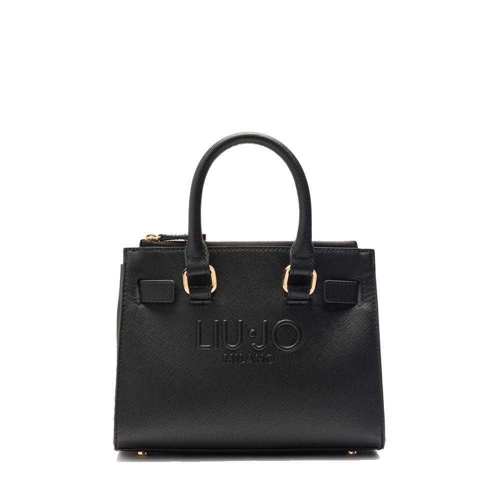 Borsa Donna a Mano LIU JO con Logo in Rilievo Nero