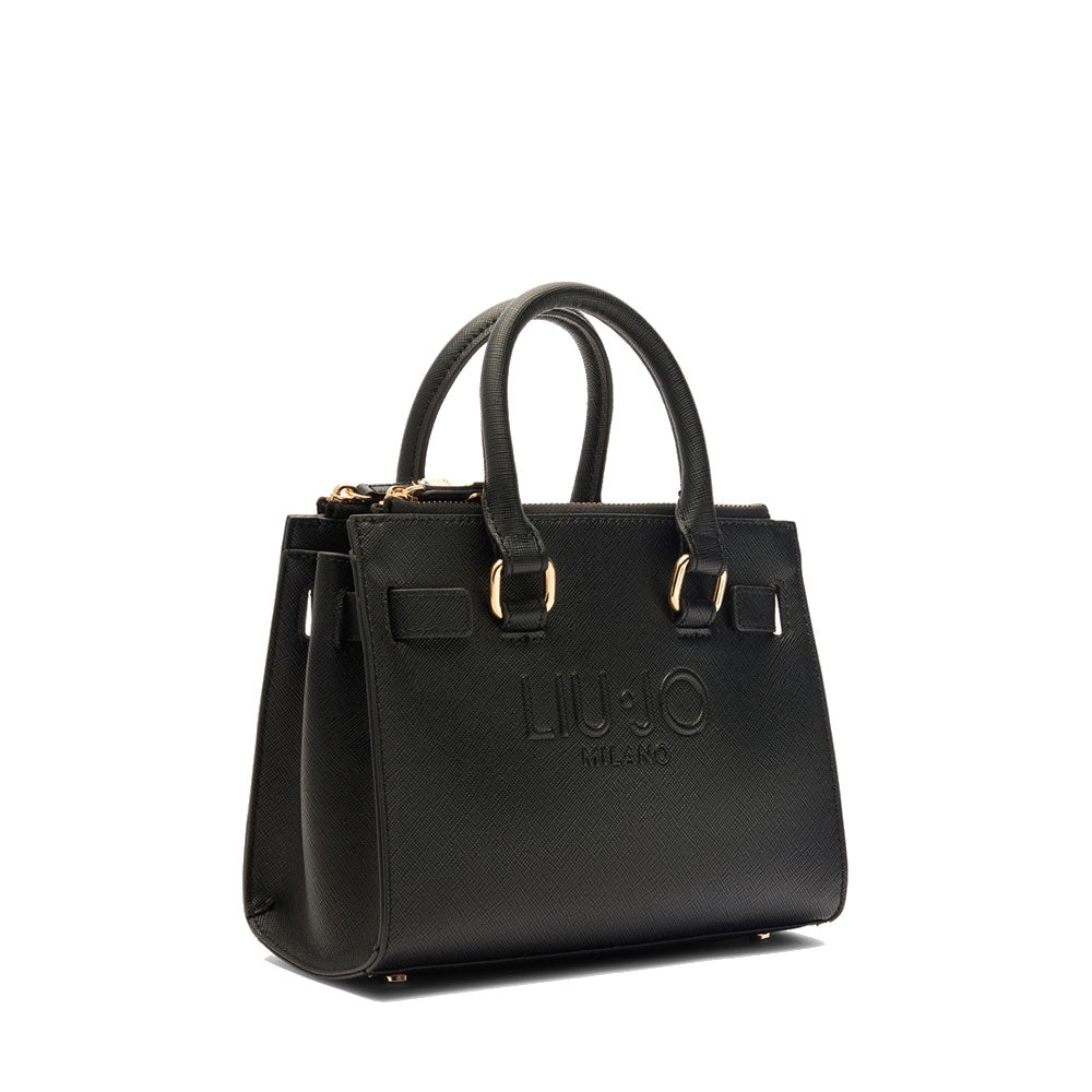 Borsa Donna a Mano LIU JO con Logo in Rilievo Nero