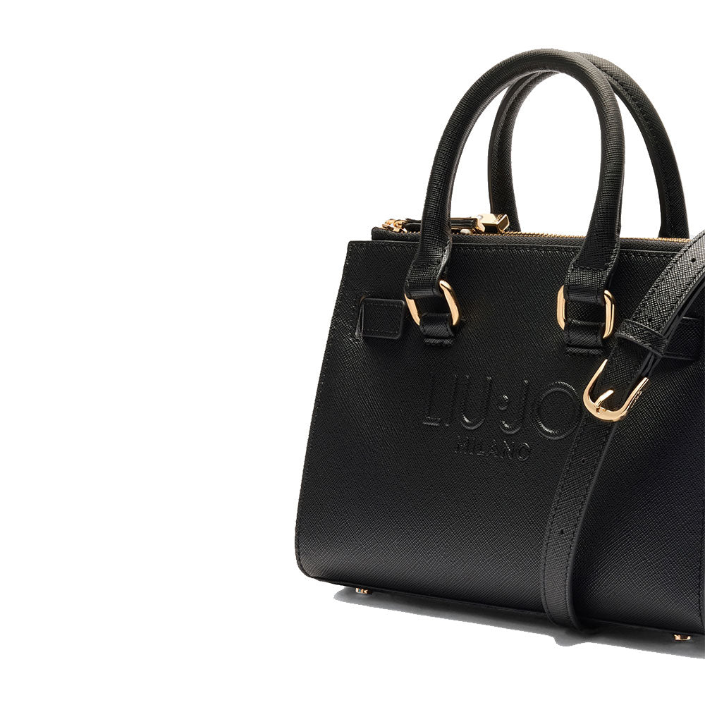 Borsa Donna a Mano LIU JO con Logo in Rilievo Nero