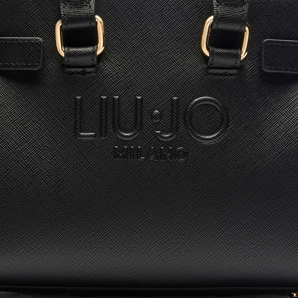 Borsa Donna a Mano LIU JO con Logo in Rilievo Nero