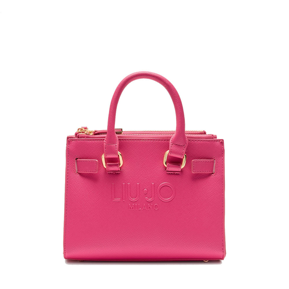 Borsa Donna a Mano LIU JO con Logo in Rilievo Dark Pink – Cuoieriashop