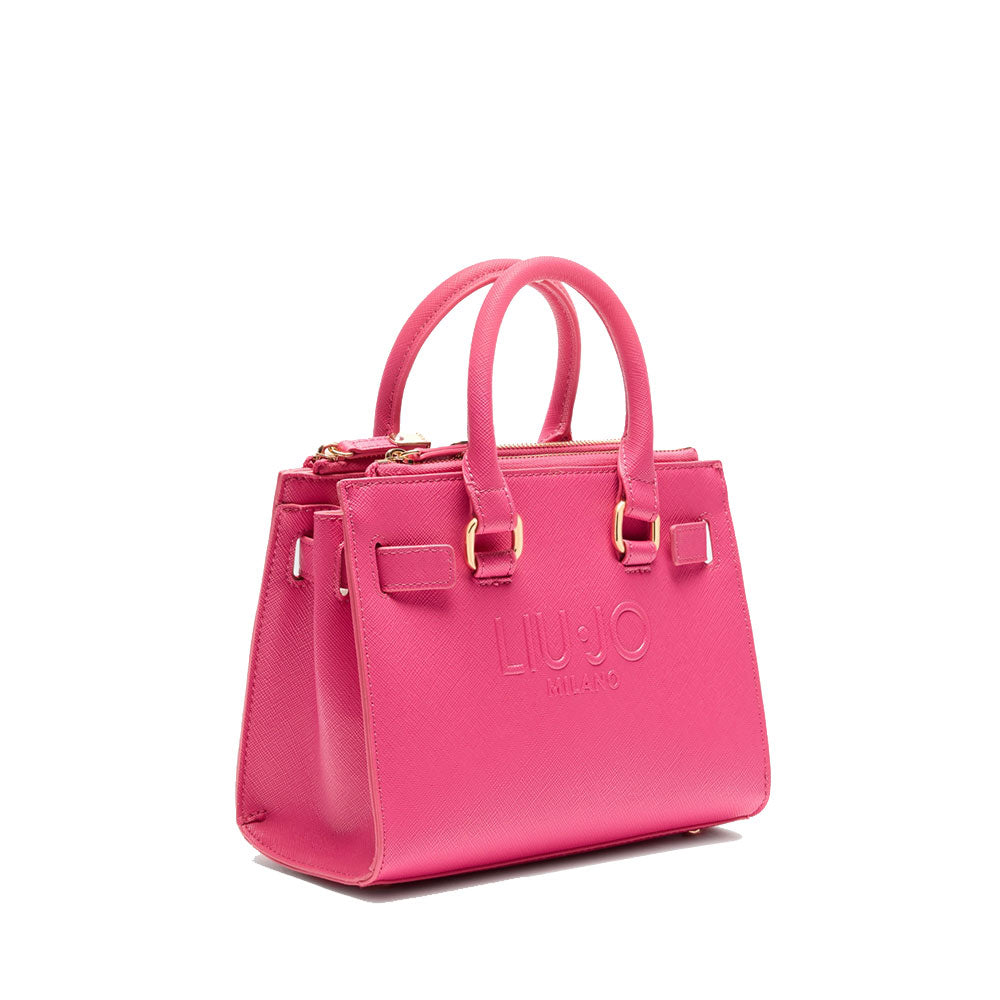 Borsa Donna a Mano LIU JO con Logo in Rilievo Dark Pink