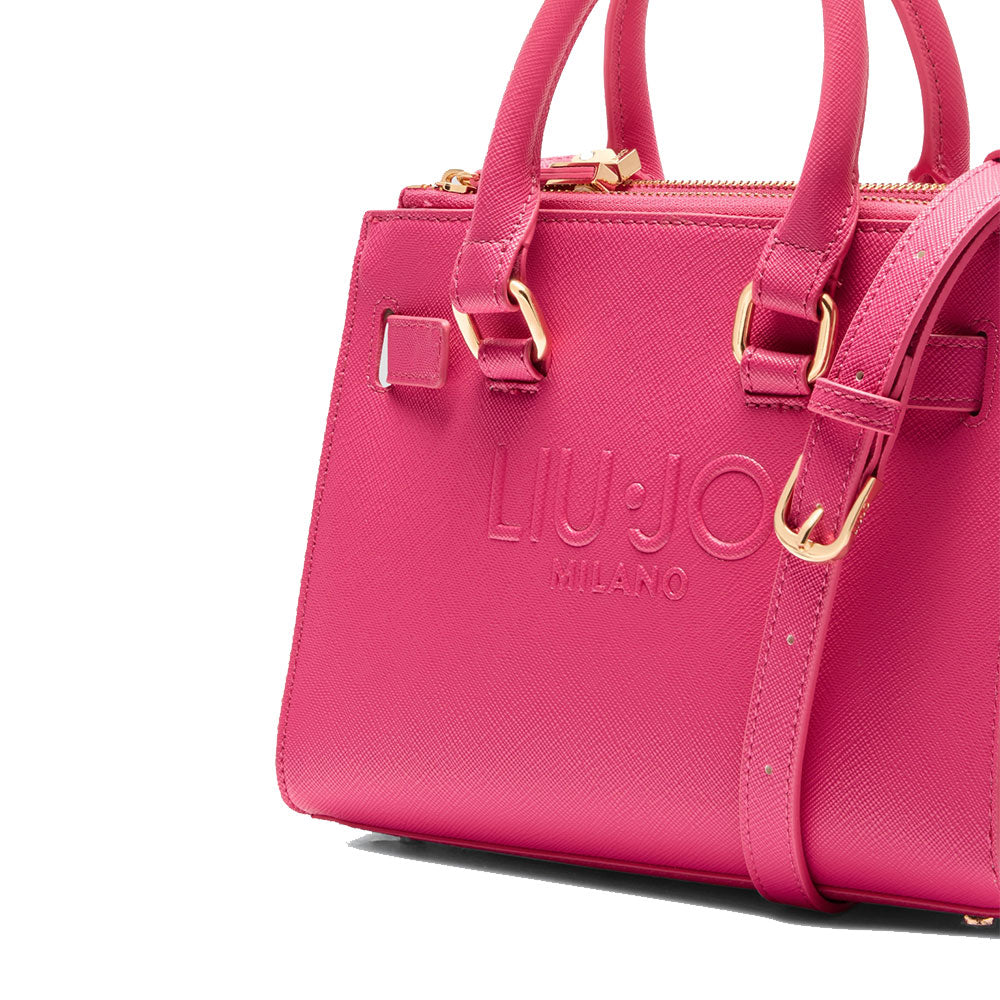 Borsa Donna a Mano LIU JO con Logo in Rilievo Dark Pink