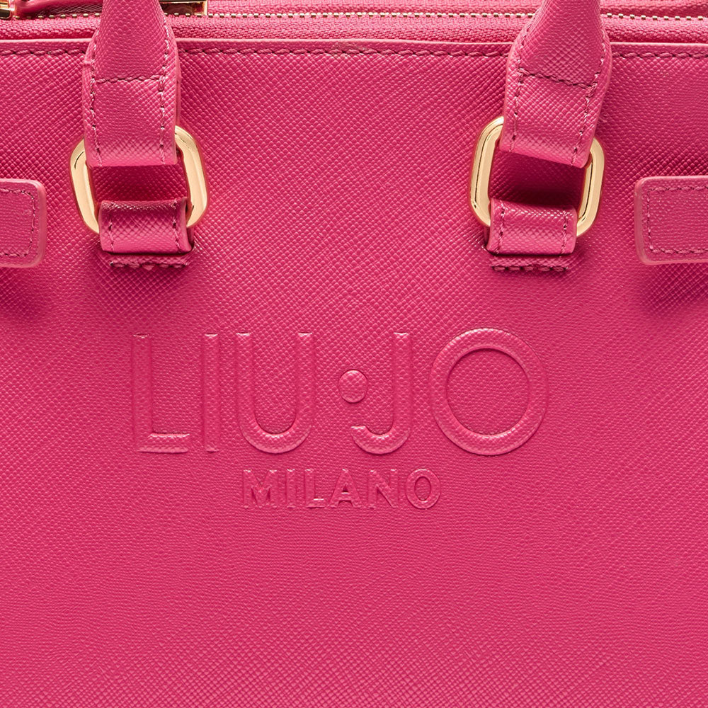 Borsa Donna a Mano LIU JO con Logo in Rilievo Dark Pink
