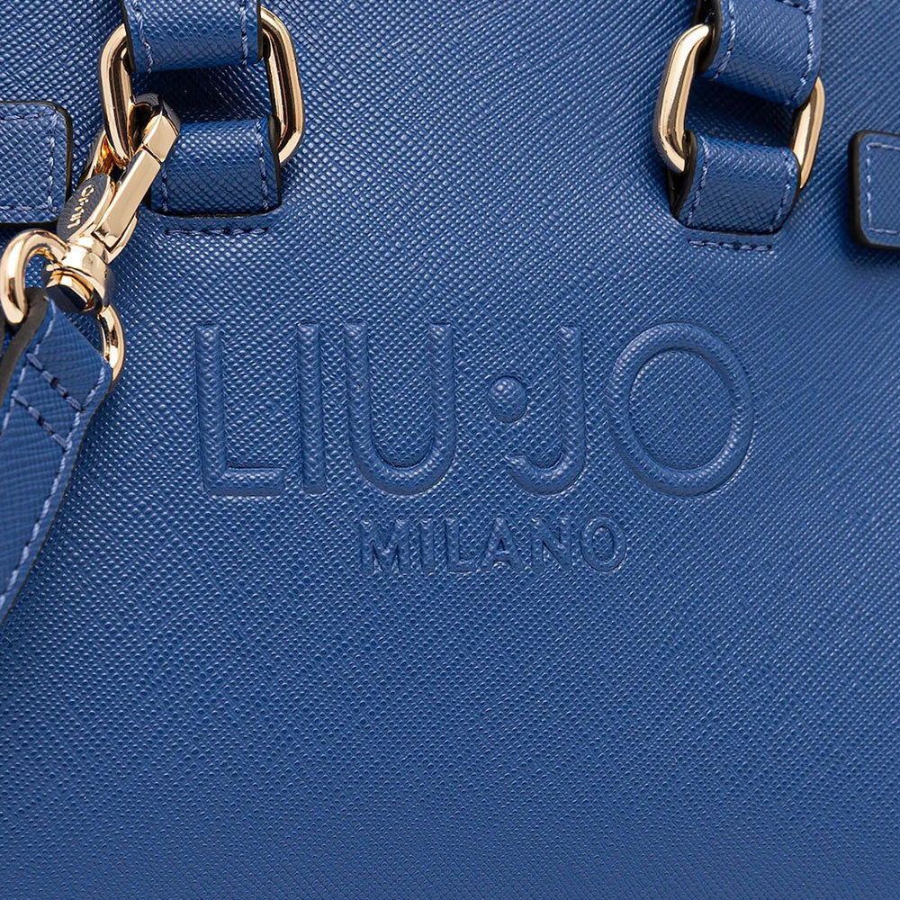 Borsa Donna a Mano LIU JO con Logo in Rilievo Dust Blue
