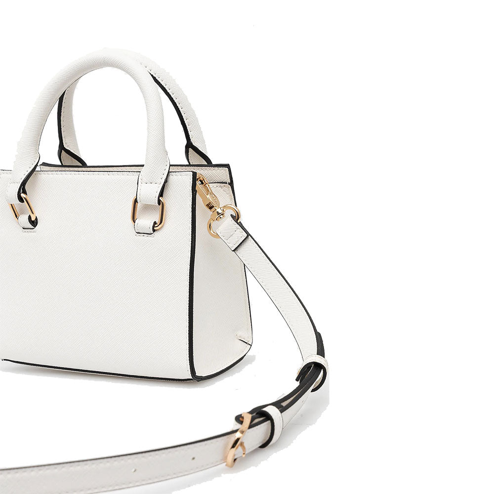 Borsa Donna a Mano Mini LIU JO con Logo in Rilievo Off White