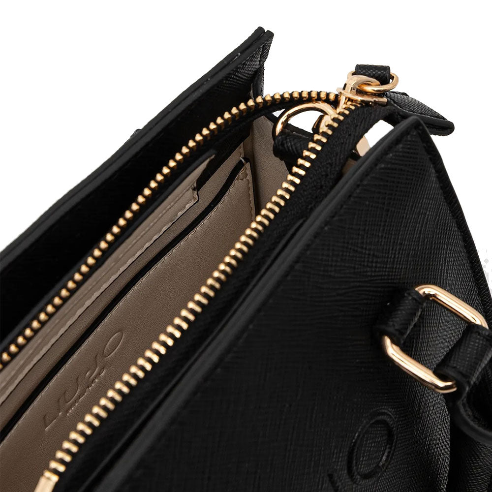 Borsa Donna a Mano Mini LIU JO con Logo in Rilievo Nero