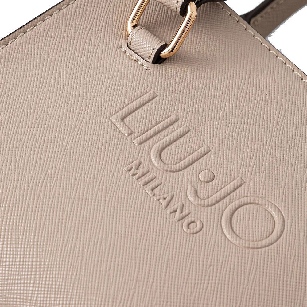 Borsa Donna a Mano Mini LIU JO con Logo in Rilievo Beige