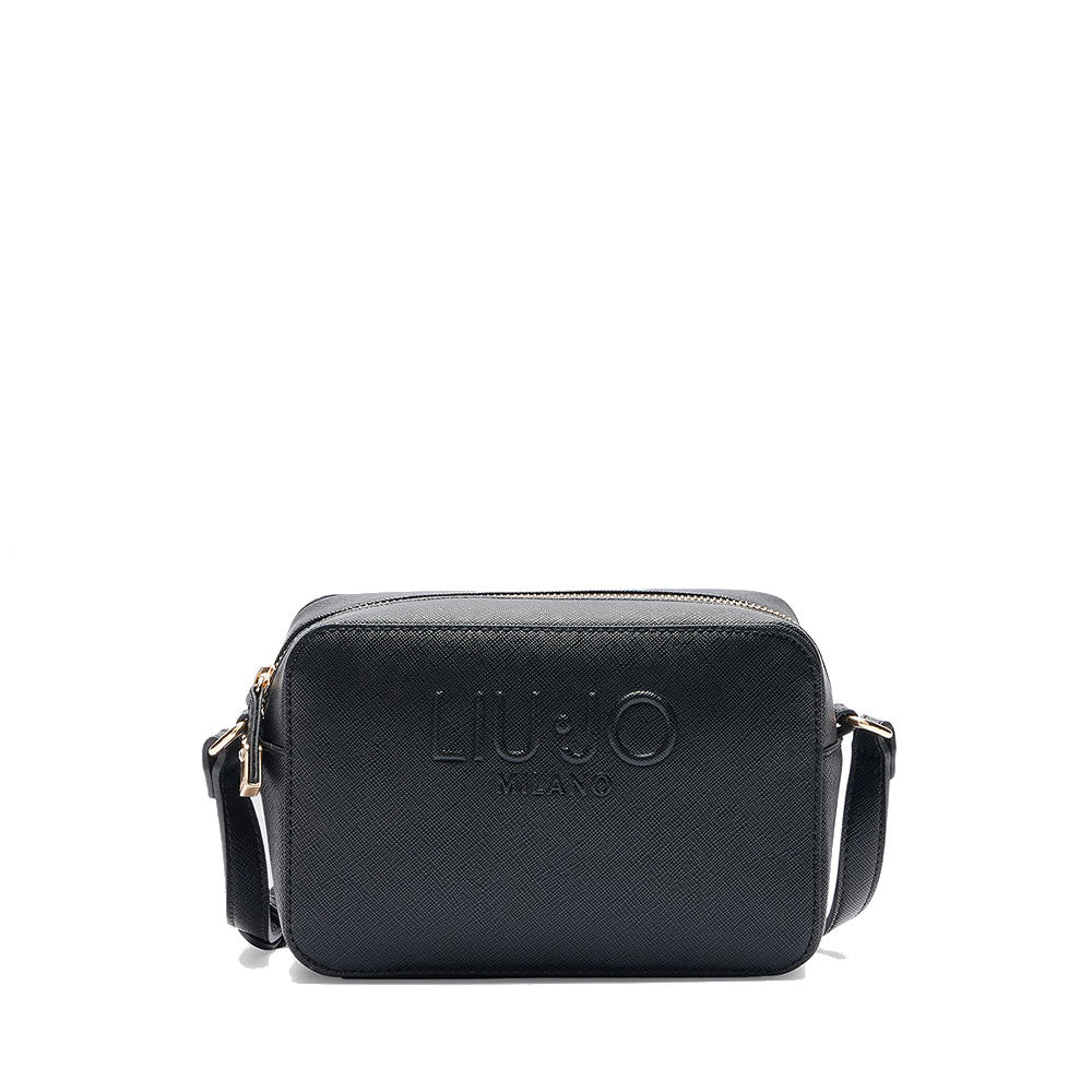 LIU JO Damen Schultertasche mit Logoprägung in Schwarz – Cuoieriashop