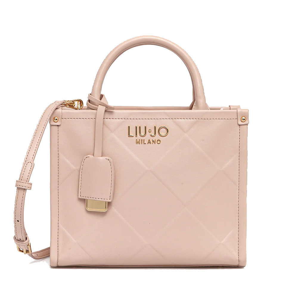 Borsa Donna a Mano LIU JO Better con Motivo a Rombi Rosa Cipria