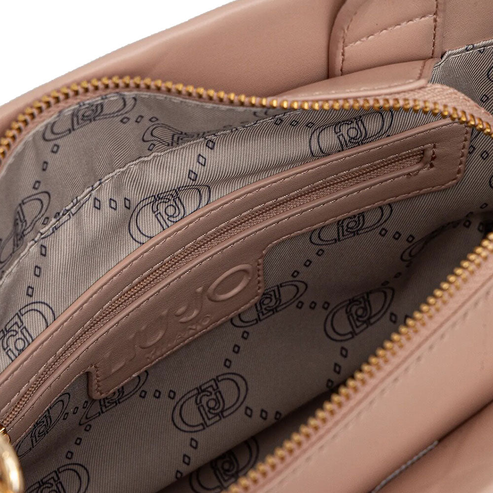 Borsa Donna a Mano LIU JO Better con Motivo a Rombi Rosa Cipria