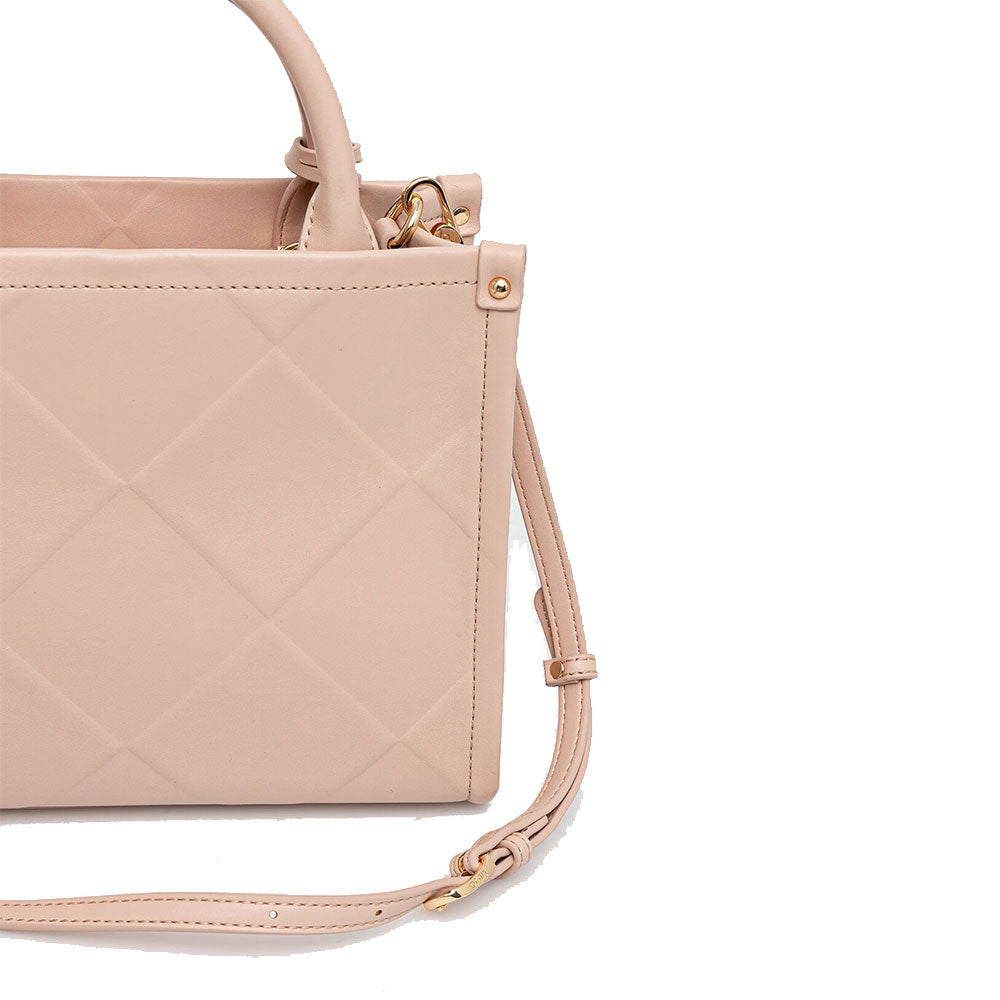 Borsa Donna a Mano LIU JO Better con Motivo a Rombi Rosa Cipria