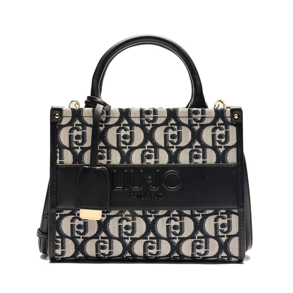 Borsa Donna a Mano LIU JO Better in Tessuto Jacquard Nero