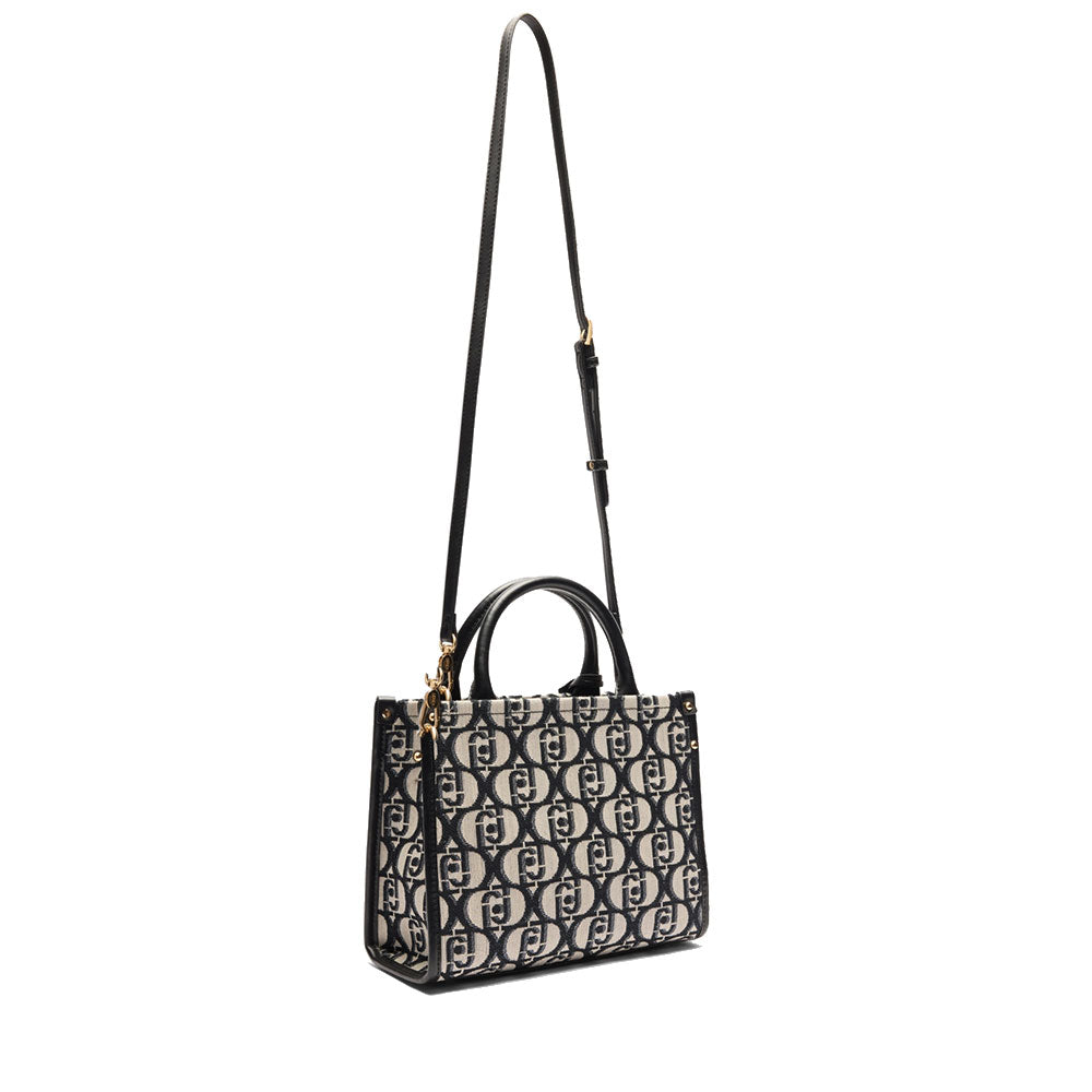 Borsa Donna a Mano LIU JO Better in Tessuto Jacquard Nero