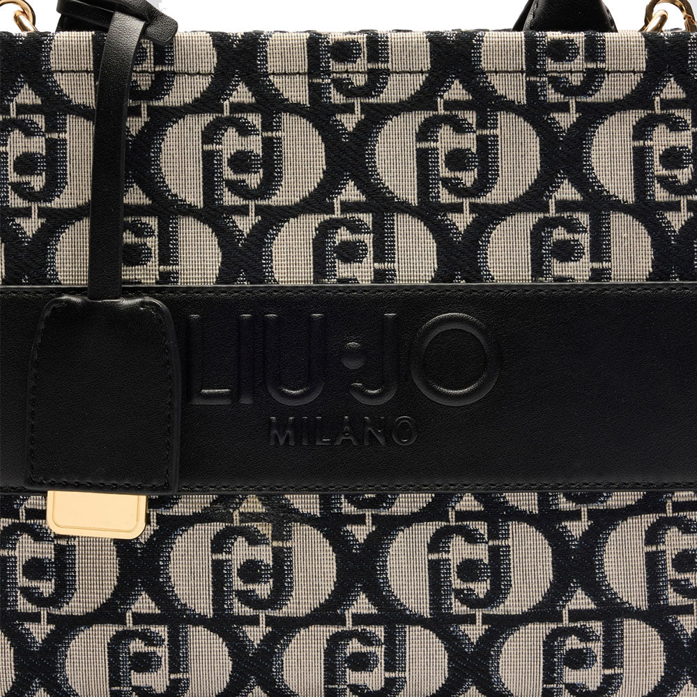 Borsa Donna a Mano LIU JO Better in Tessuto Jacquard Nero