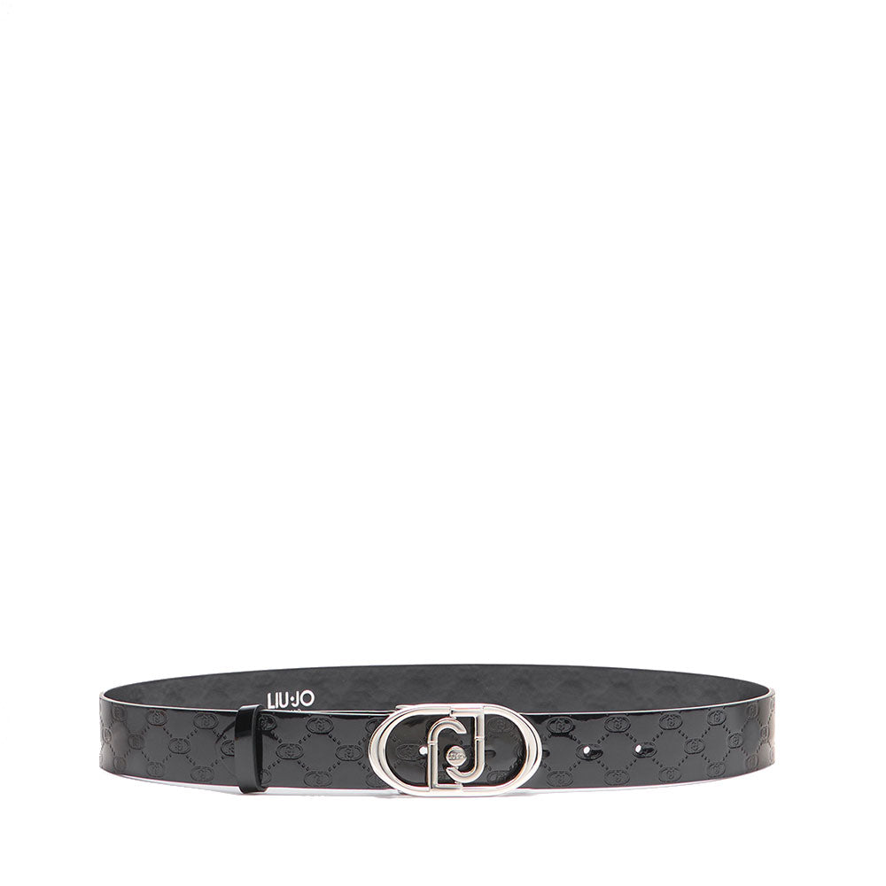 LIU JO
Damengürtel h 3,5 cm aus schwarzem Leder mit geprägtem Logo