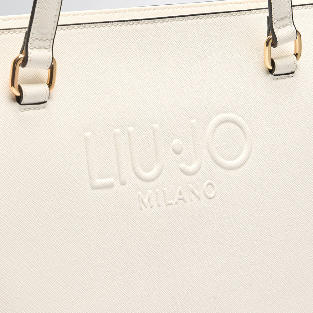 Shopping Bag Donna LIU JO con Logo in Rilievo Off White