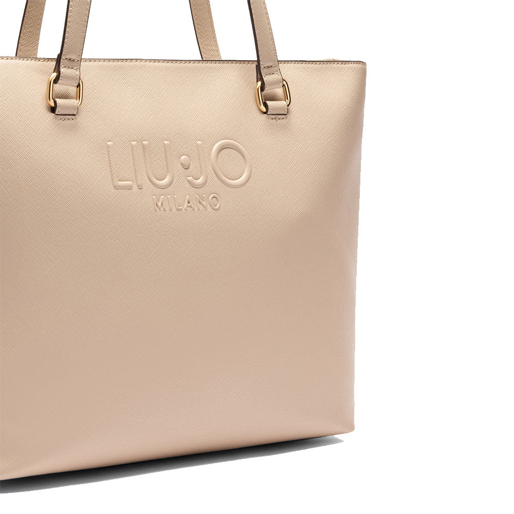 Shopping Bag Donna LIU JO con Logo in Rilievo Beige