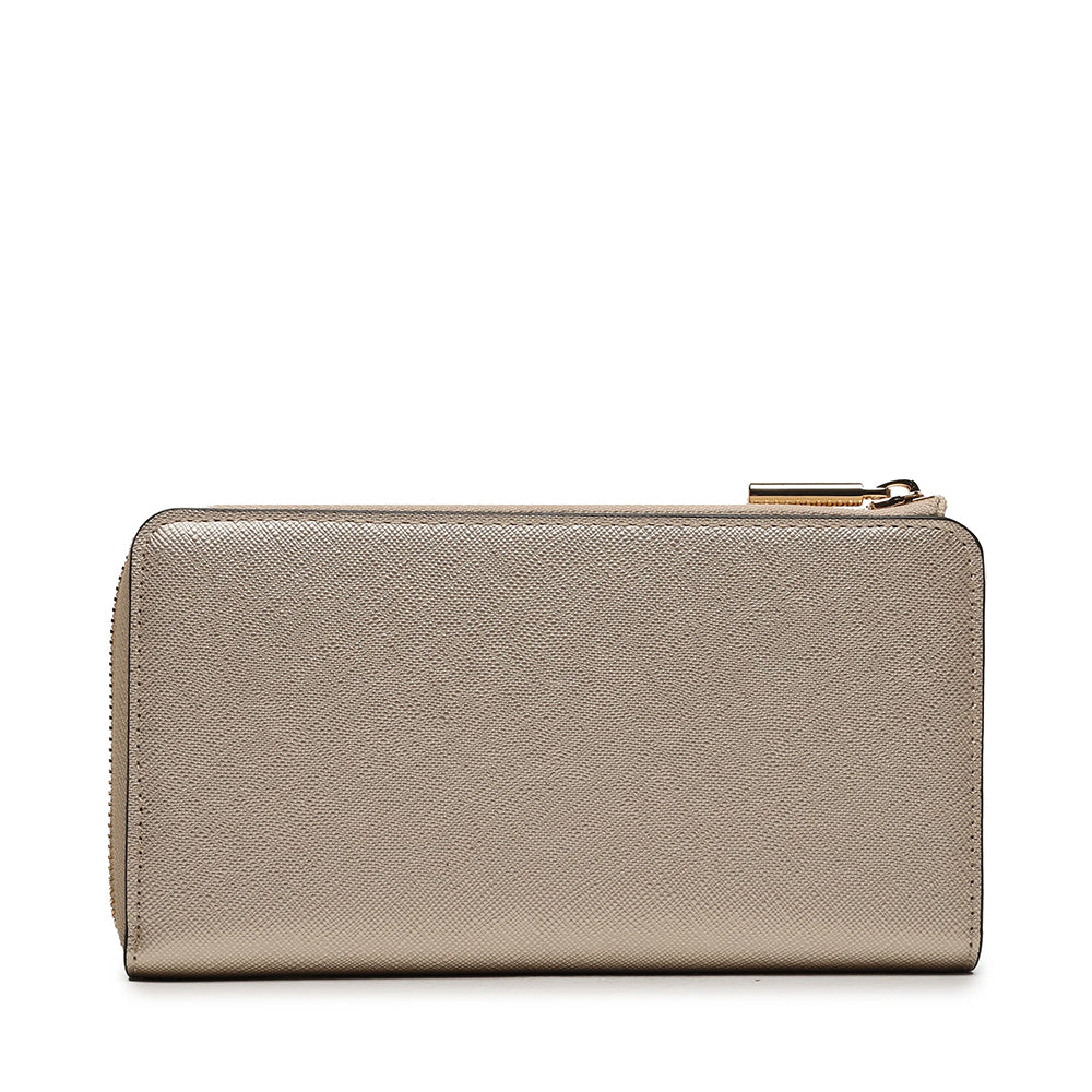 Portafoglio Donna Grande con Zip LIU JO stampa Saffiano Light Gold