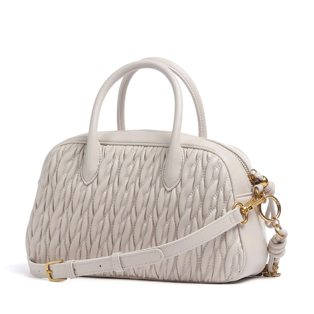 LIU JO Better Handtasche mit gestepptem Zopf, Verarbeitung echter Champagner