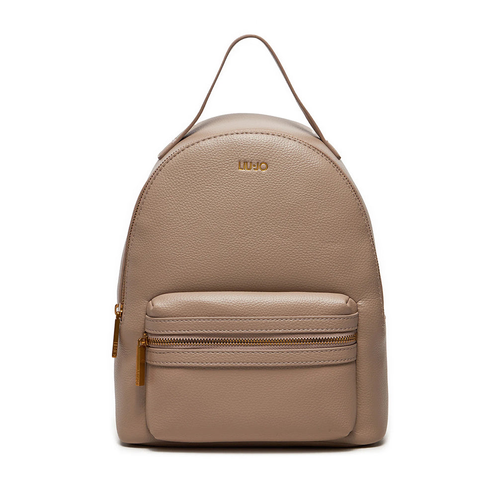 LIU JO Onice ECS Backpack Zaino Donna M – Tortora Chiaro, Effetto Granuloso, 23x30,5x12 Cm, Elegante E Casual