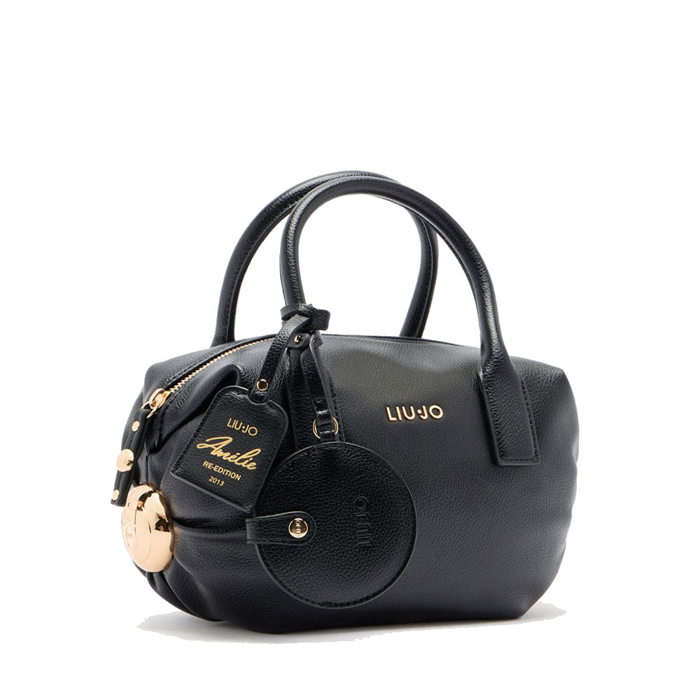 Bauletto Mini Donna LIU JO effetto Bottalato Nero con Charm