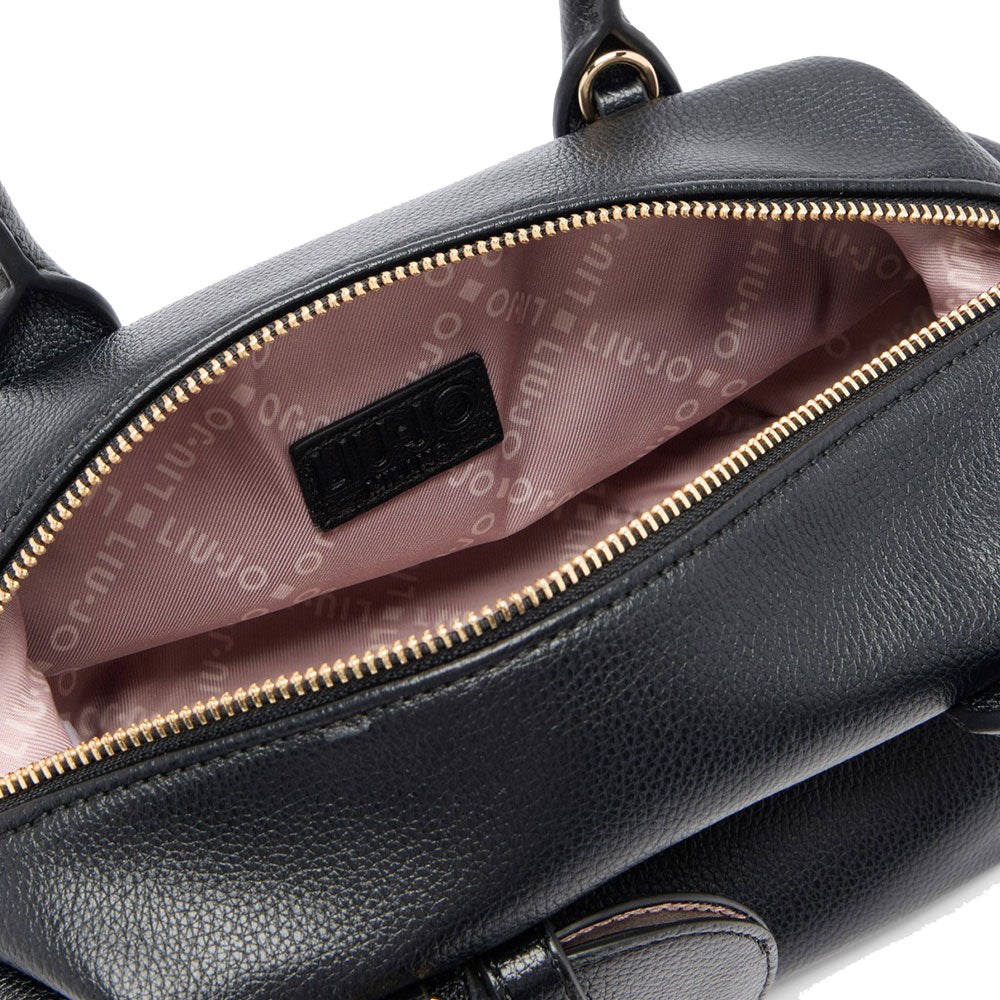 Bauletto Mini Donna LIU JO effetto Bottalato Nero con Charm