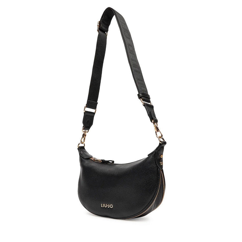Hobo Bag Small con Tracolla LIU JO Better effetto Bottalato Nero