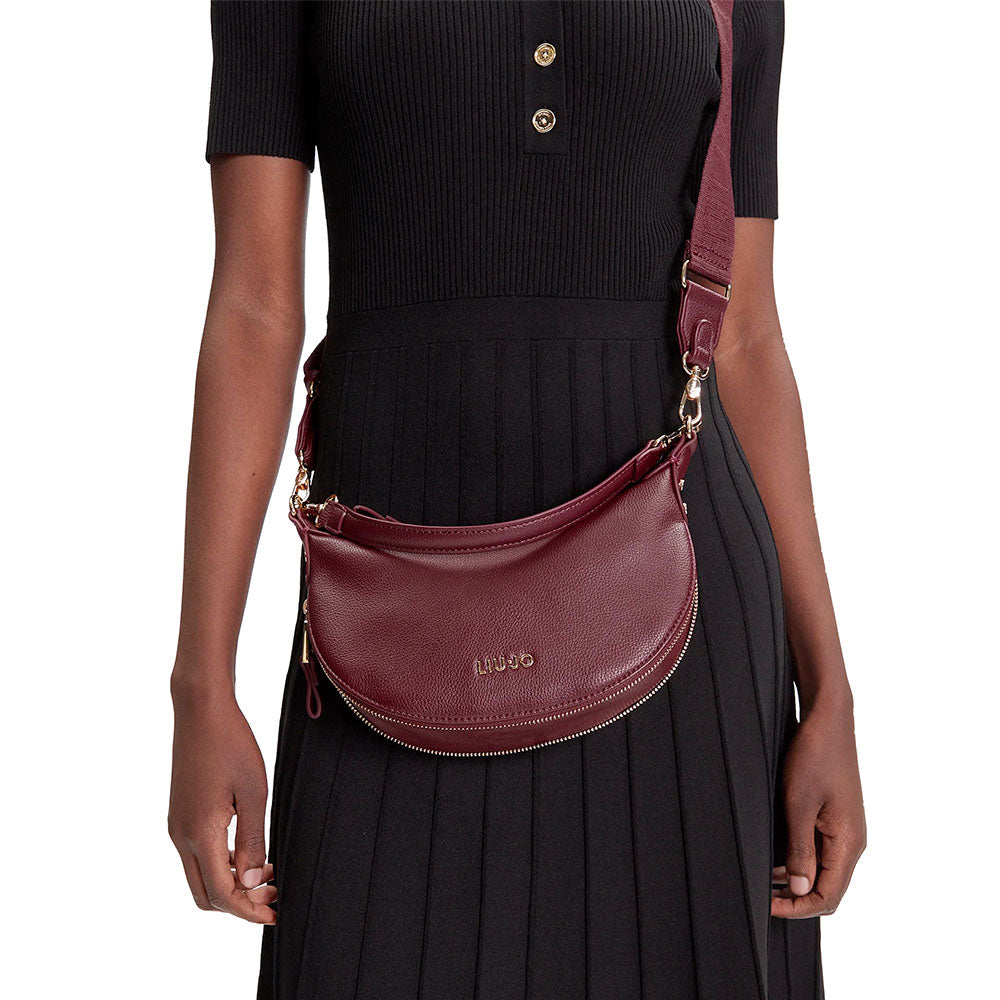 Hobo Bag Small con Tracolla LIU JO Better effetto Bottalato Red Wine