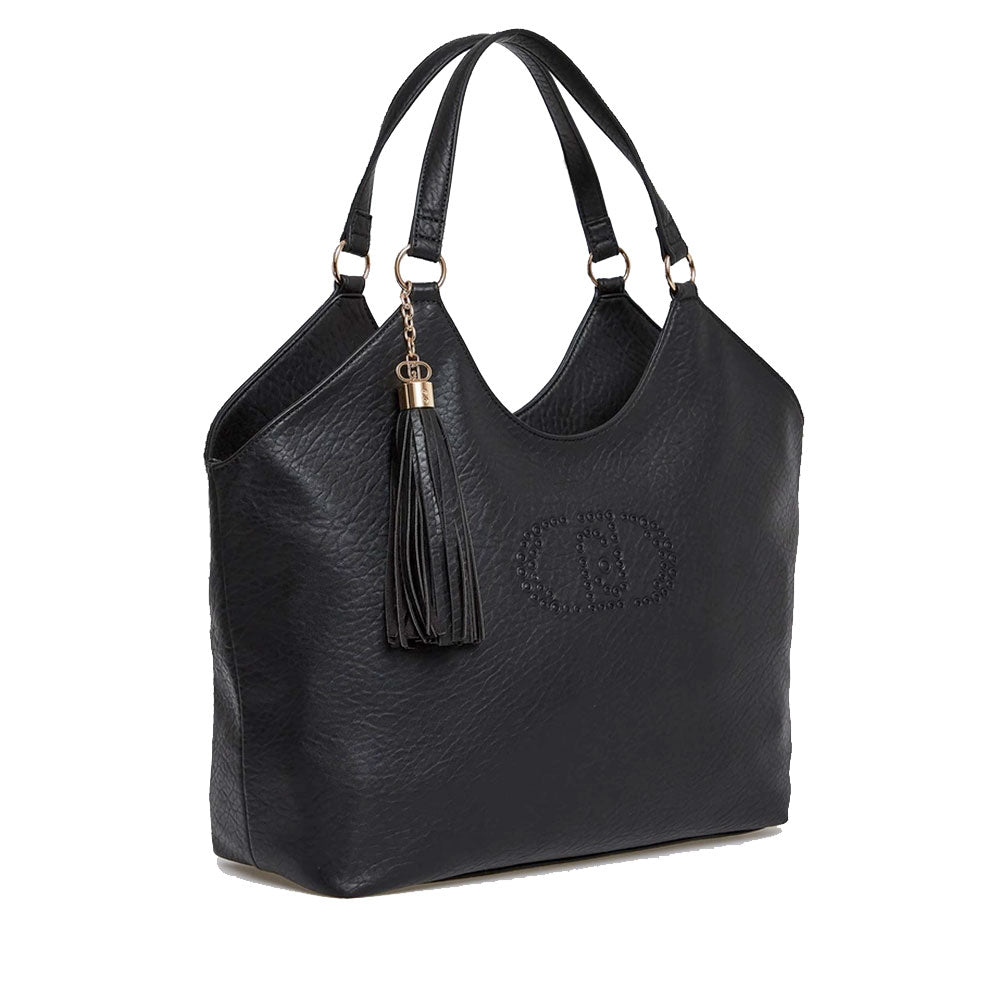 Tote Bag a Spalla LIU JO Better Nera con Logo e Nappa