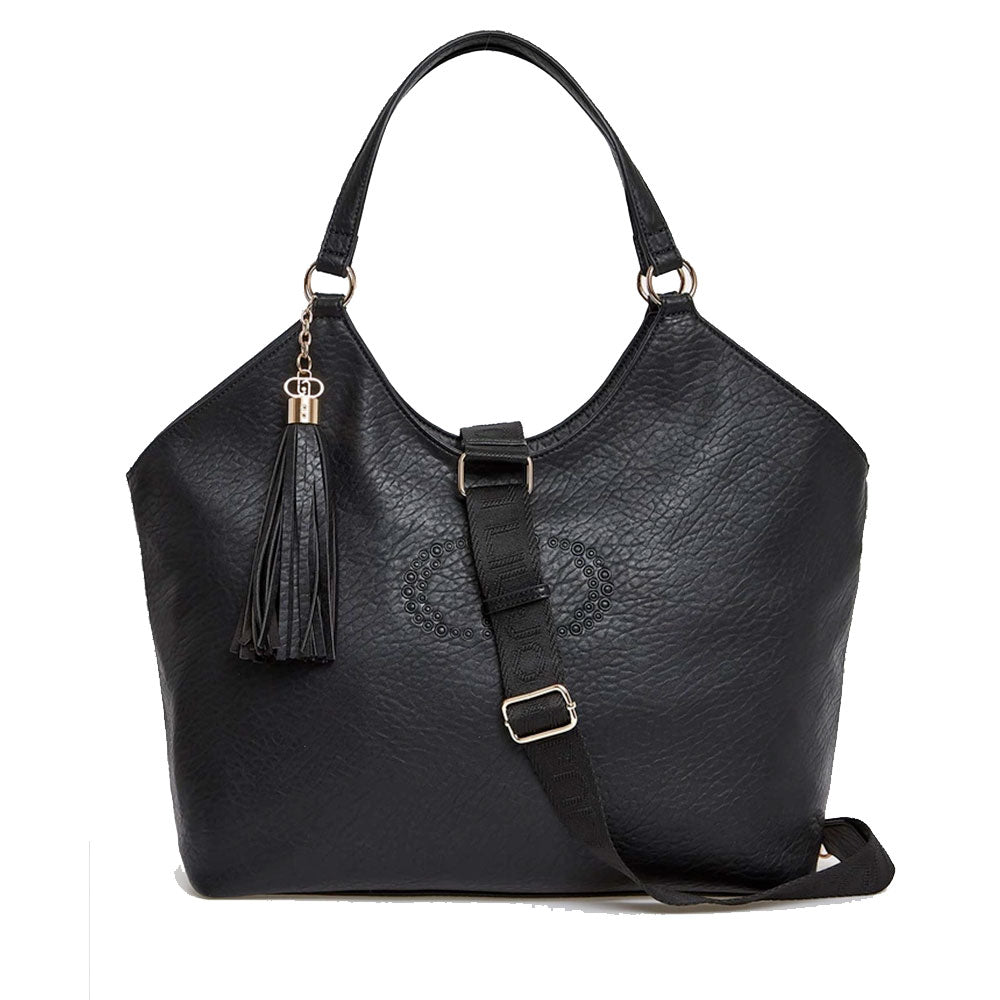 Tote Bag a Spalla LIU JO Better Nera con Logo e Nappa