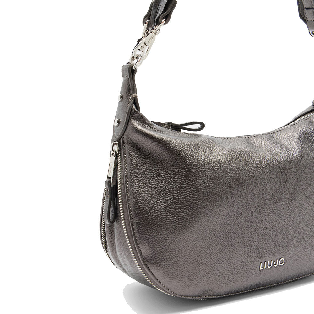 Hobo Bag Media con Tracolla LIU JO Better effetto Bottalato Antracite