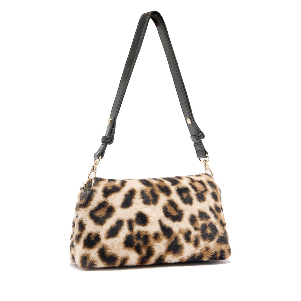 Borsa a Spalla Media LIU JO linea LaPuffy in Pelliccia Sintetica stampa Animalier