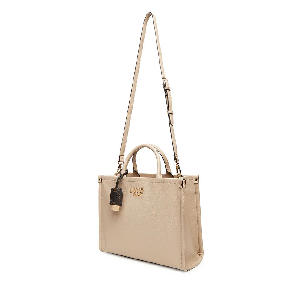 Borsa Donna a Mano Large LIU JO effetto Bottalato Beige