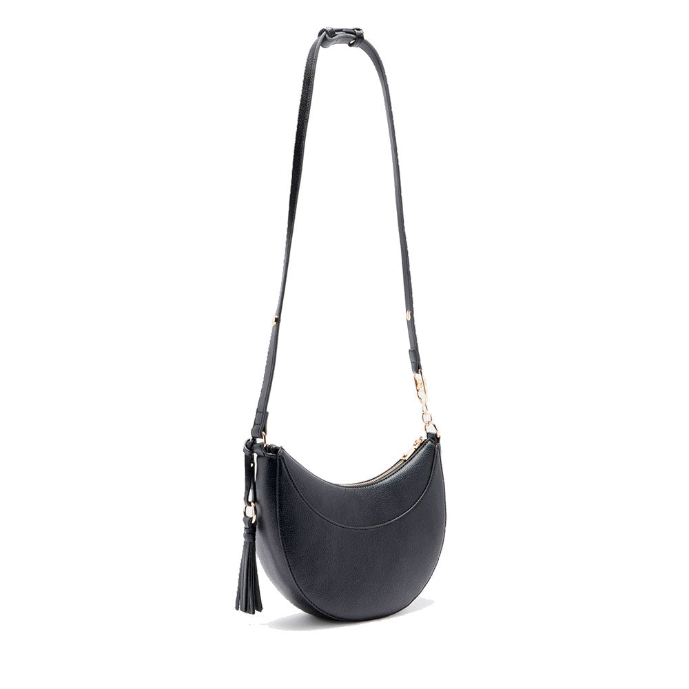 Hobo Bag Media LIU JO effetto Bottalato Nero con Charm